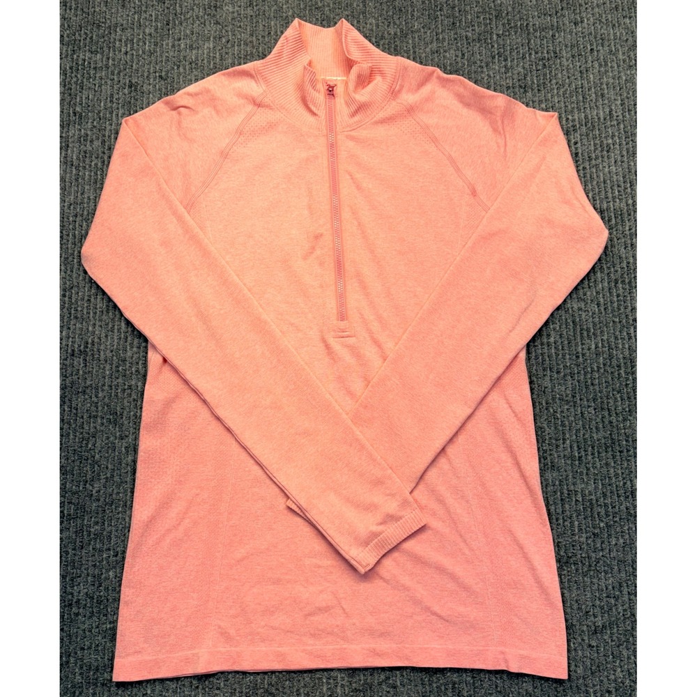CALIA Women Coral Pink Heather Seamless Quarter Zip Pullover WCG11044SD Small